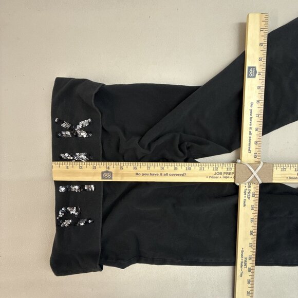 VTG Pink Pants Womens M Black Yoga Flare Sequin Fold Over Victoria Secret Y2K - Picture 8 of 9